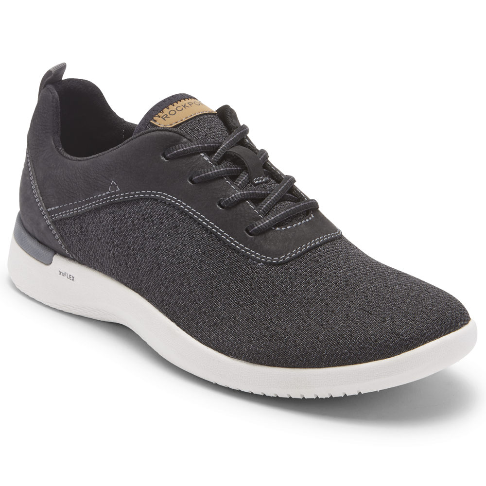 Zapatillas Rockport Hombre Mexico - Truflex Fly Plain Toe Negros - FEGBK2456